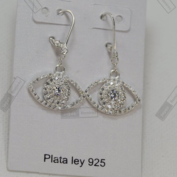 Lucky Eye Earrings in .925 Silver • Symbol of Protection and Good Fortune. - Picture 5 of 7